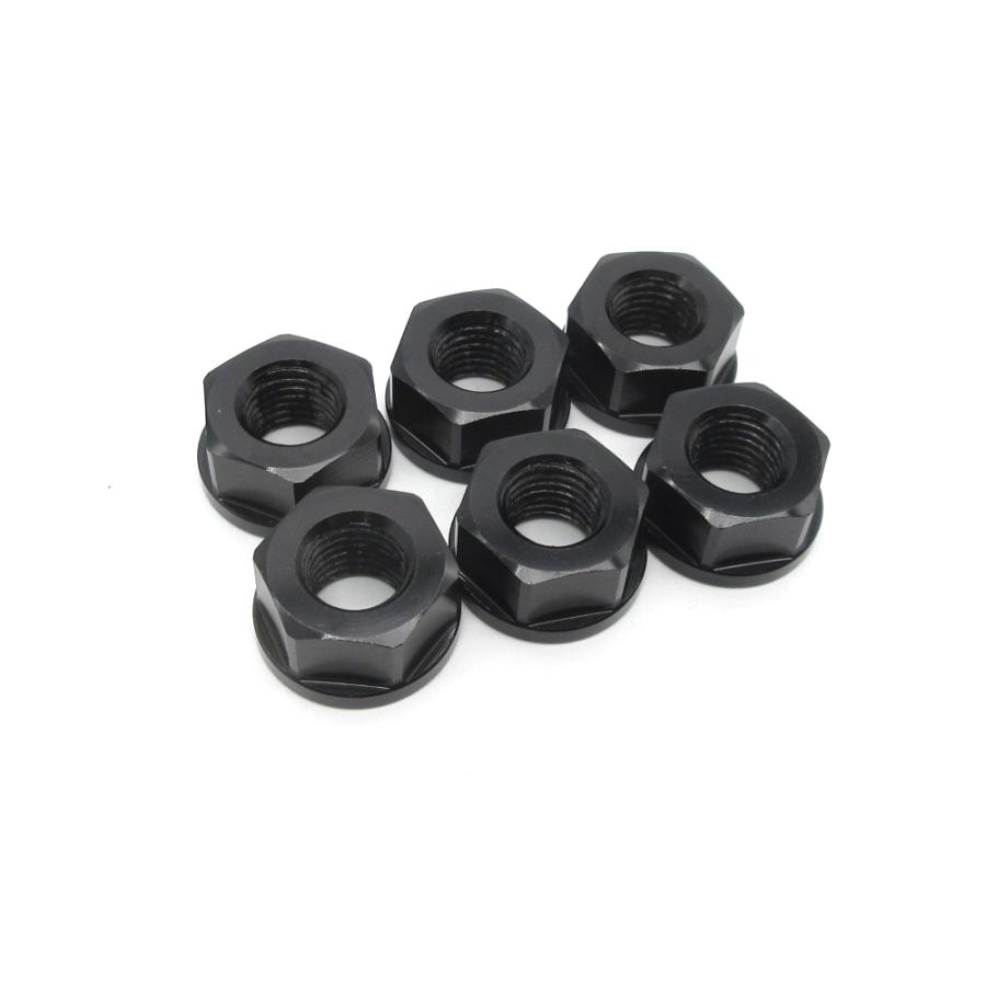 確認用 リアスプロケット用 軽量 アルミナット M10-P1.25 BK ブラック 黒 6pcs