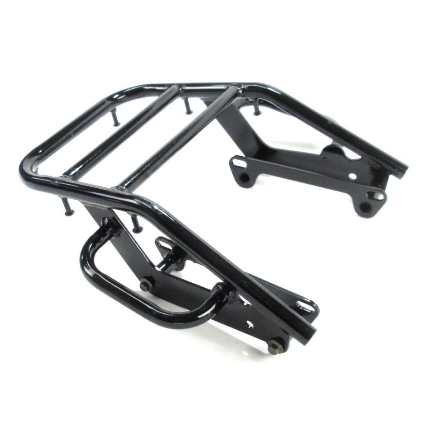 カワサキ　スーパーシェルパ　250cc　リアキャリア　フロントキャリア　バッテリー新品 ツーリングに便利！カワサキ リアキャリア ブラック / 新品 kawasaki