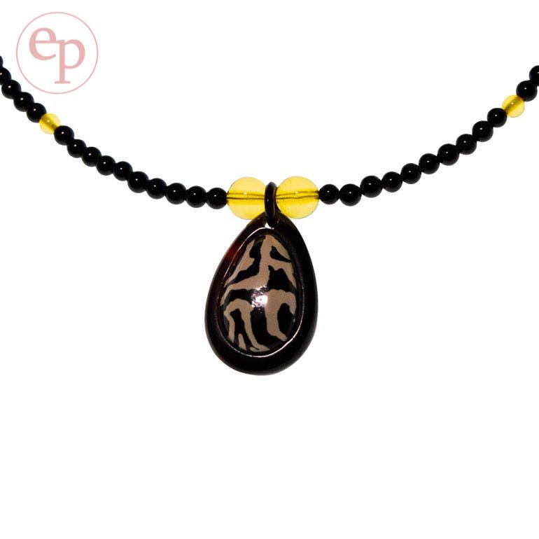 べっ甲本水杢リバーシブルネックレス鼈甲 本べっ甲水杢(みずもく)琥珀入