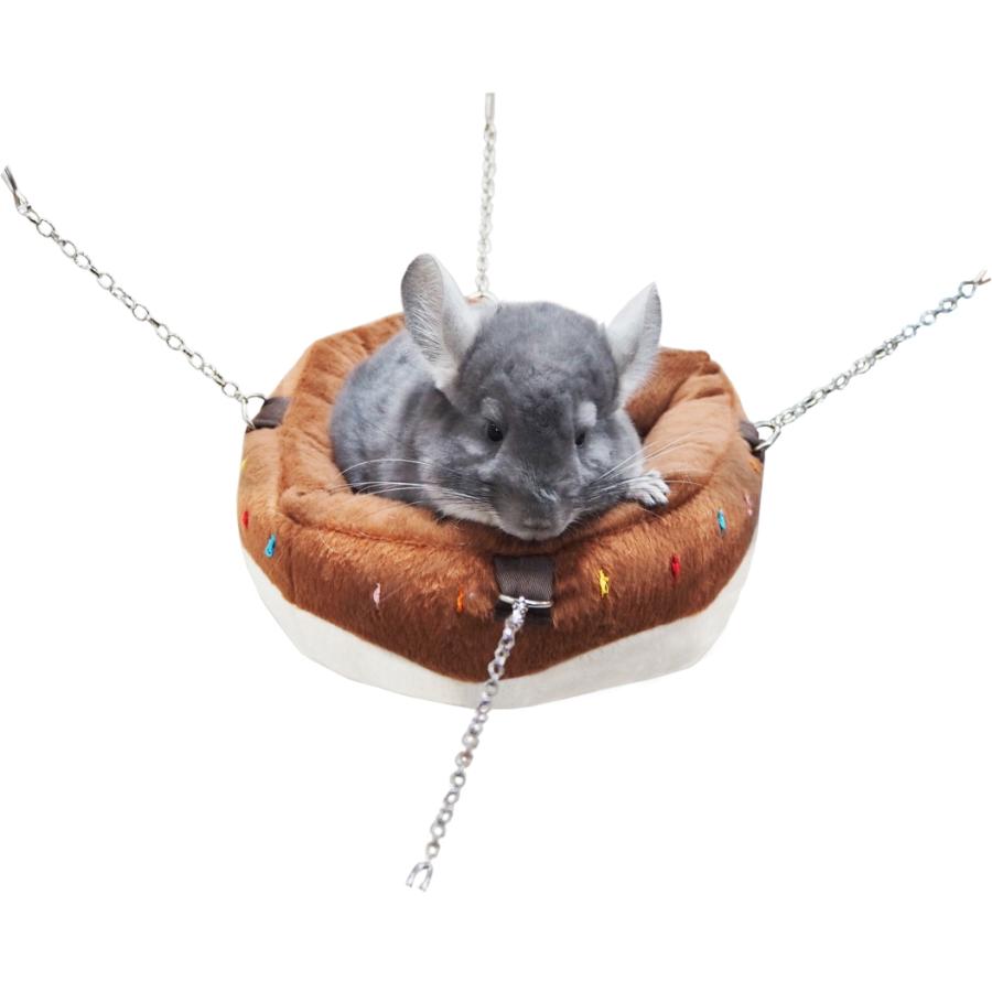 新品② チンチラ ハンキング ベッド ハウス モモンガ 小動物 子犬 ハンモッグ レインボー]モルモット・チンチラのベッド型ハンモックおひるね