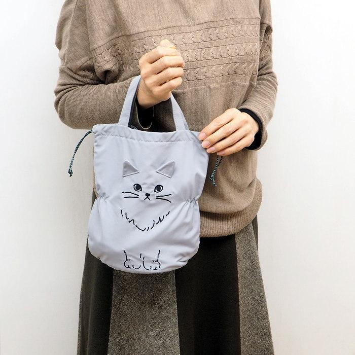 メーカー公式 即出荷 キャット ブラック バッグ 巾着 かわいい トートバッグ レディース ミニバッグ ポーチ 巾着袋 小物入れ 巾着バッグ M Ile 0014 インテリアカンパニー Discoversvg Com