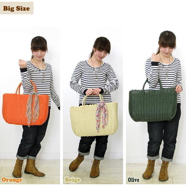 グレー かごバッグ bigサイズ 浴衣用 ビニールバッグ エコバッグ PP