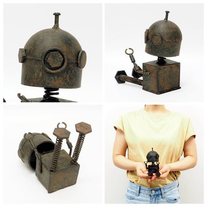 即出荷 メタルロボット4号大 ガーデンオーナメント 置物 即出荷 メタルロボット4号大 ガーデンオーナメント 置物