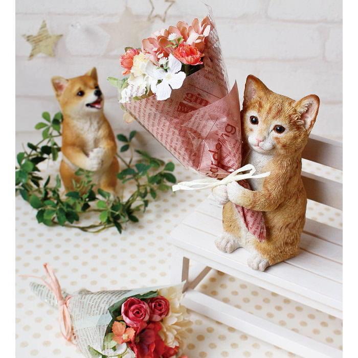 ねこ 母の日 プレゼント ギフト ブーケ 花束 造花 植物 観葉植物