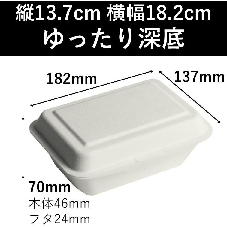 テイクアウト容器 フードパック バガスモールド 横長 深底 300個 
