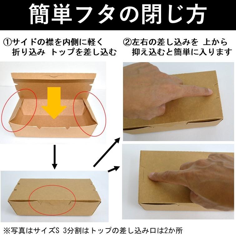 テイクアウト容器 クラフト 紙製 ランチボックス 弁当箱 Lサイズ