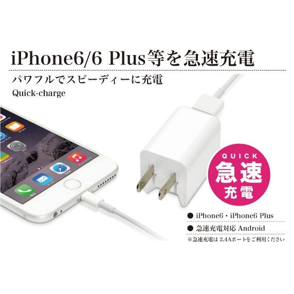 USB充電器 cubeタイプ224 ホワイト CUBEAC224WH 日本トラストテクノロジー｜e-plaisir-shop｜03
