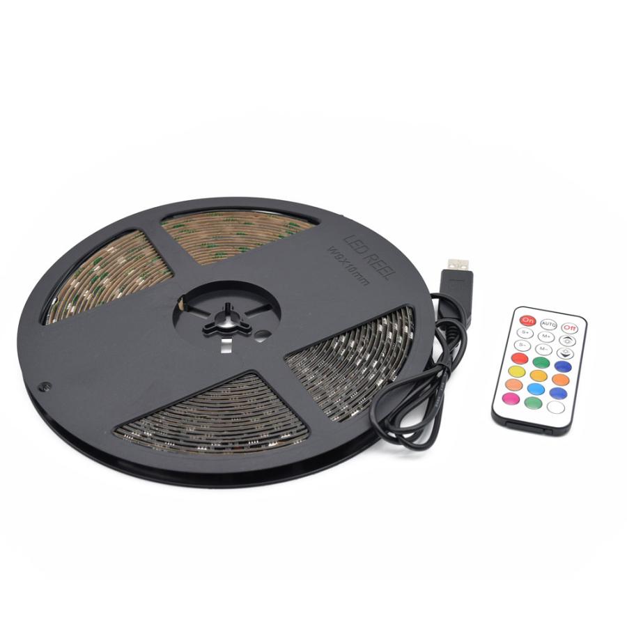 LEDテープライト USB 10m RGB 12色 切っても光る 防水 リモコン