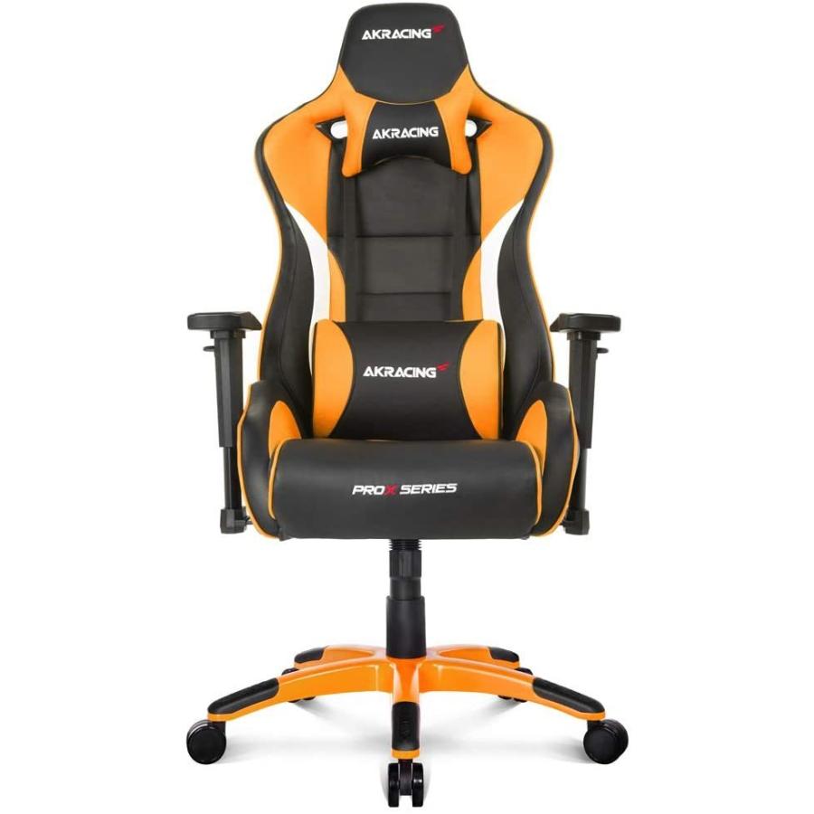 AKRacing Pro-X V2 ゲーミングチェア 高耐久PUレザー 180度リクライニング 4Dアジャスタブルアームレスト採用 ロッキング機能 オレンジ AKR-PRO-X/ORANGE/V2の画像