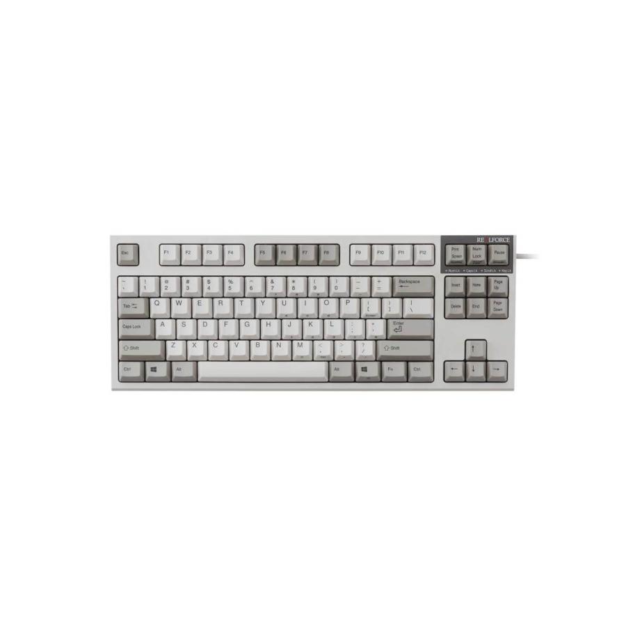 キーボード 有線 USB 英語 テンキーレス 87配列 無接点 アイボリー 