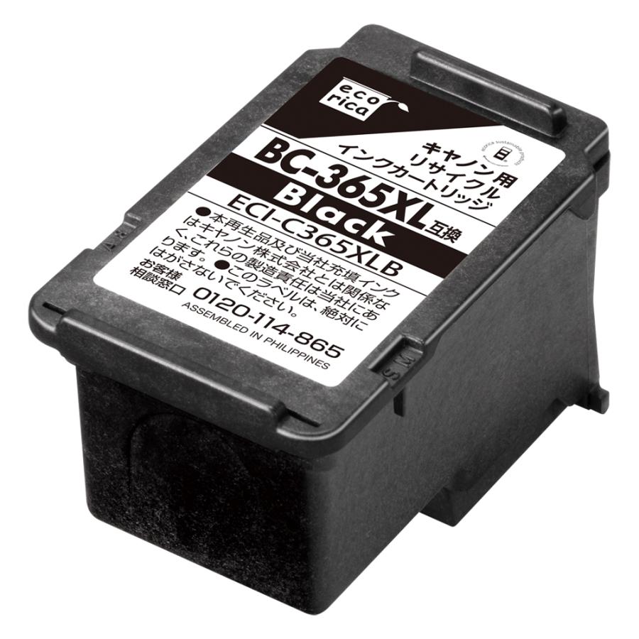 エコリカ Canon (キヤノン) BC-365XL対応 ブラック PIXUS TS3530BK
