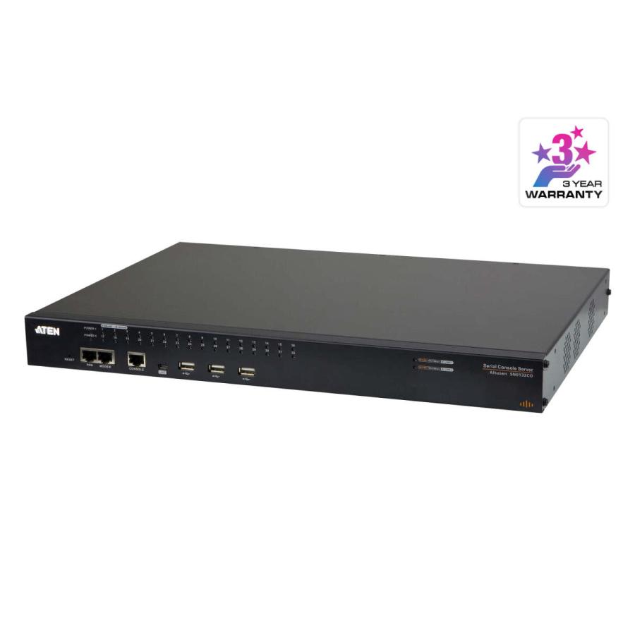 シリアルコンソールサーバー 32ポート (デュアル電源/LAN対応モデル) LLDP IPv4/IPv6 SNMPエージェント対応 ATEN SN0132CO｜e-plaisir-shop