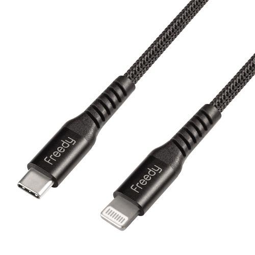 USB Type-C to Lightning ライトニングケーブル Freedy EA1407BK (30cm ブラック)｜e-plaisir-shop