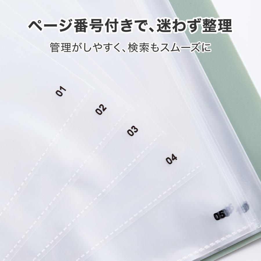 deli クリアファイル ファイル クリアポケット A4 40ポケット ページ