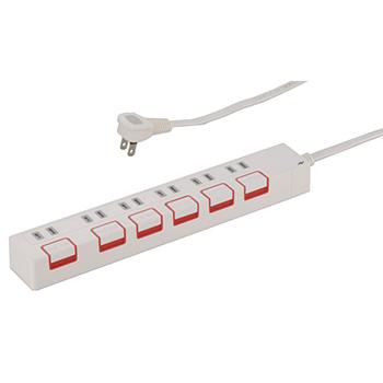 電源タップ 雷ガード 押しボタンスイッチ 6個口 2 5m 白 ホワイト Hs K1150w 00 1150 Ohm オーム電機 00 1150 E プライス 通販 Yahoo ショッピング