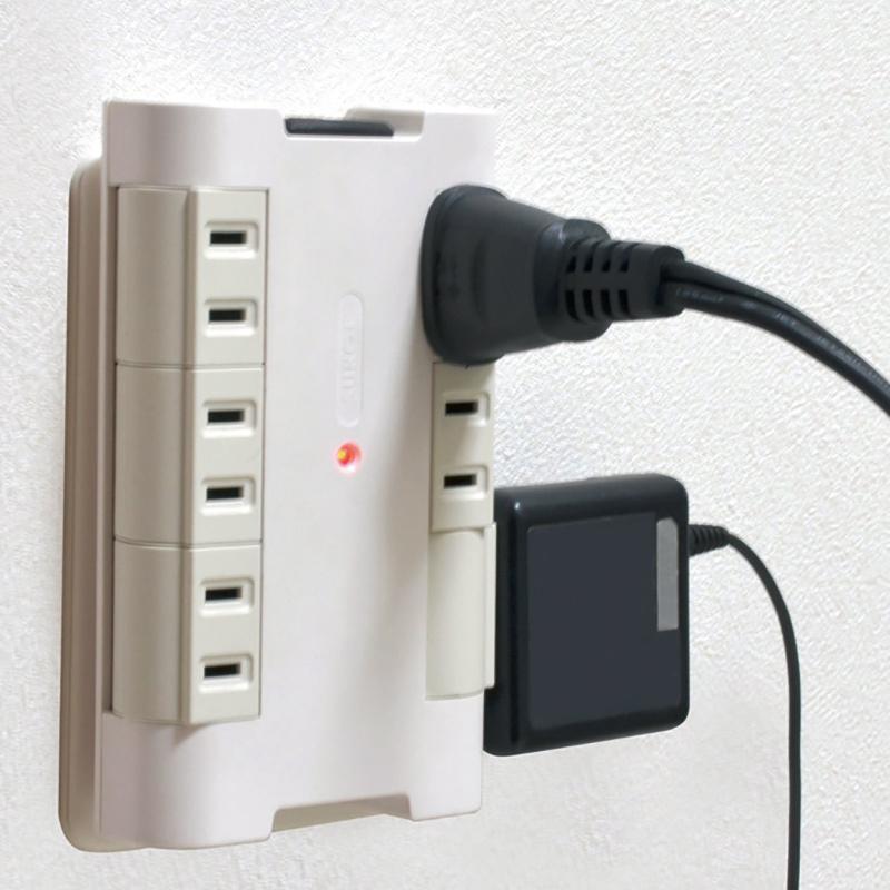 OHM（オーム電機） 電源タップ 雷ガード 6個口 ブレーカー付 独立回転
