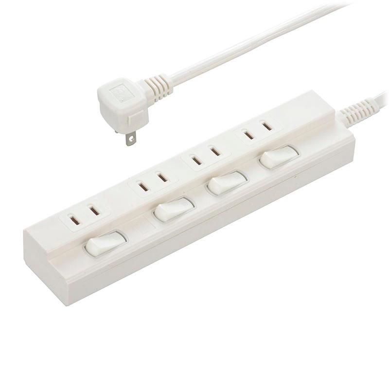 OHM（オーム電機） 節電タップ 4個口 1m ｜HS-TP41EDLP22 00-1599 : e