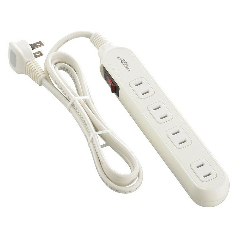 OHM（オーム電機） 4個口タップ ブレーカー付き 1.5m｜HS-TB415W22 00