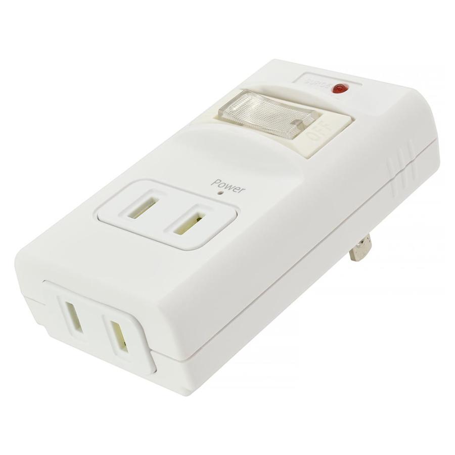 OHM（オーム電機） 電源タップ 2個口 発煙ガードスイッチ付タップ｜HS