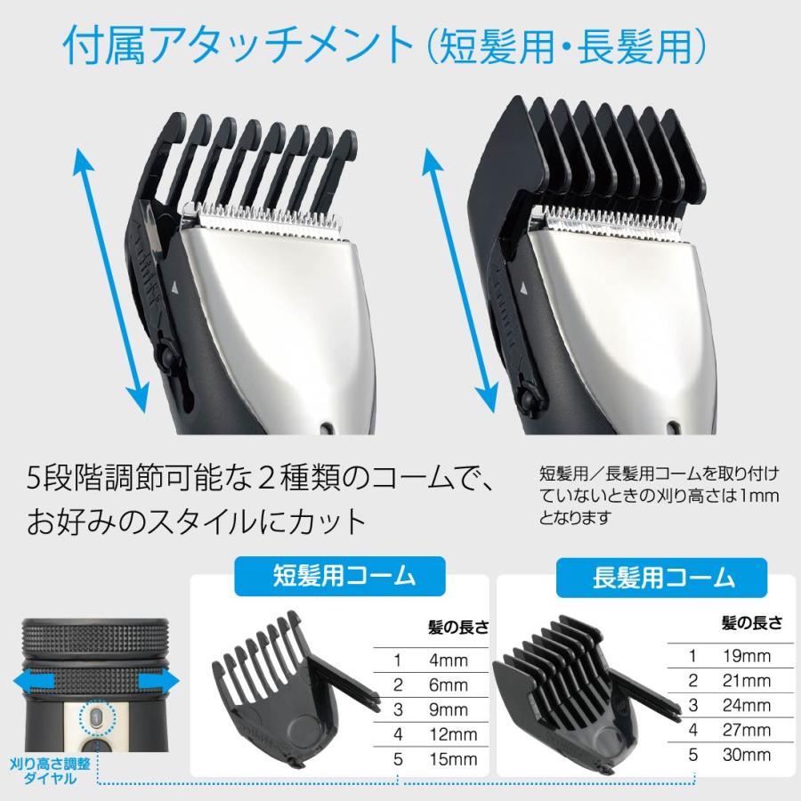 Iberis 電動バリカン MEN'S 電池式｜HB-HCKG2100N-K 00-5824 オーム