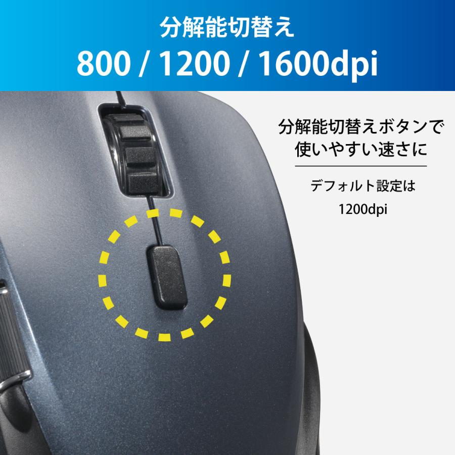 マウス ワイヤレス PCGEAR静音ワイヤレスマウス グレーMサイズ｜PC-SMBWM10 H 01-3599 オーム電機｜e-price｜06