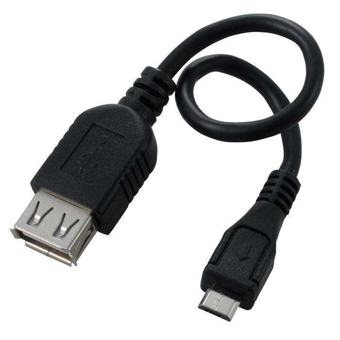 AudioComm 変換アダプター USB microUSB マイクロUSB 01-7024 IP-C015U-K 0.15m 送料無料 即納 正規店仕入れの オーム電機