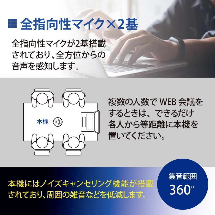 AudioComm WEB会議用スピーカーフォン｜WB-SP200N 03-1670 オーム電機｜e-price｜08