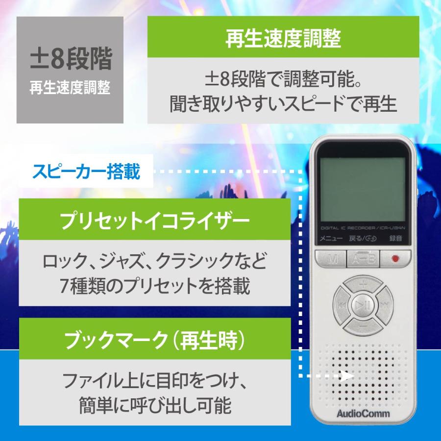 OHM（オーム電機） ICレコーダー デジタルICレコーダー 4GB ホワイト