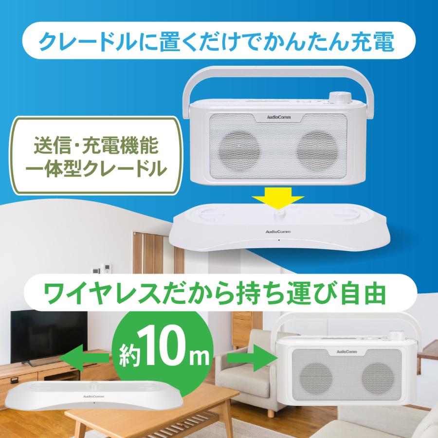 【新品未使用】N/A コラボ商品 スピーカー、ワイヤレスイヤホン セット売り スピーカー テレビ 高齢者 AudioComm 耳もとスピーカー ワイヤレス
