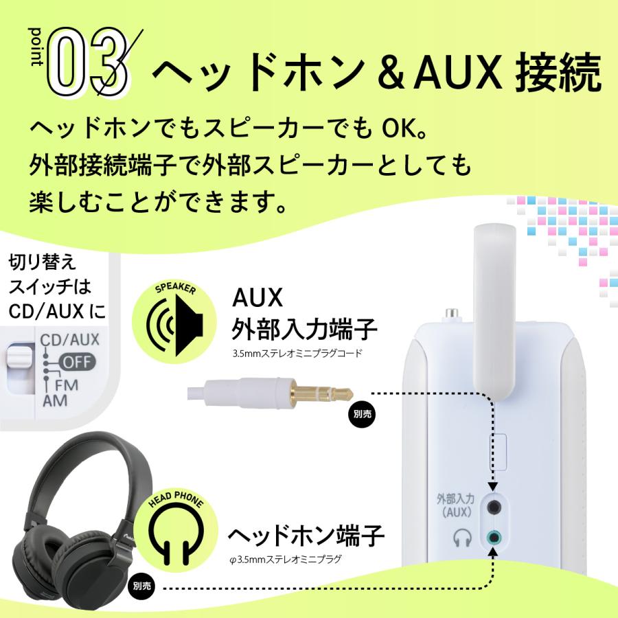 AudioComm CDプレーヤー ステレオCDラジオ キュービックデザイン