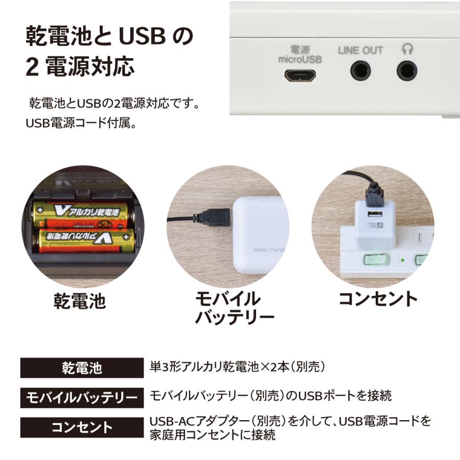 AudioComm CDプレーヤー 語学学習用ポータブルCDプレーヤー ホワイト