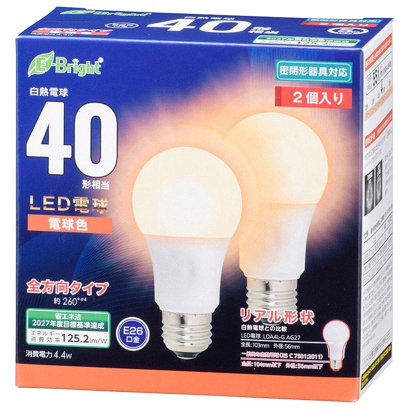 Led電球 E26 40形相当 全方向 電球色 2個入り Lda4l G Ag27 2p 06 4349 Ohm オーム電機 06 4349 E プライス 通販 Yahoo ショッピング