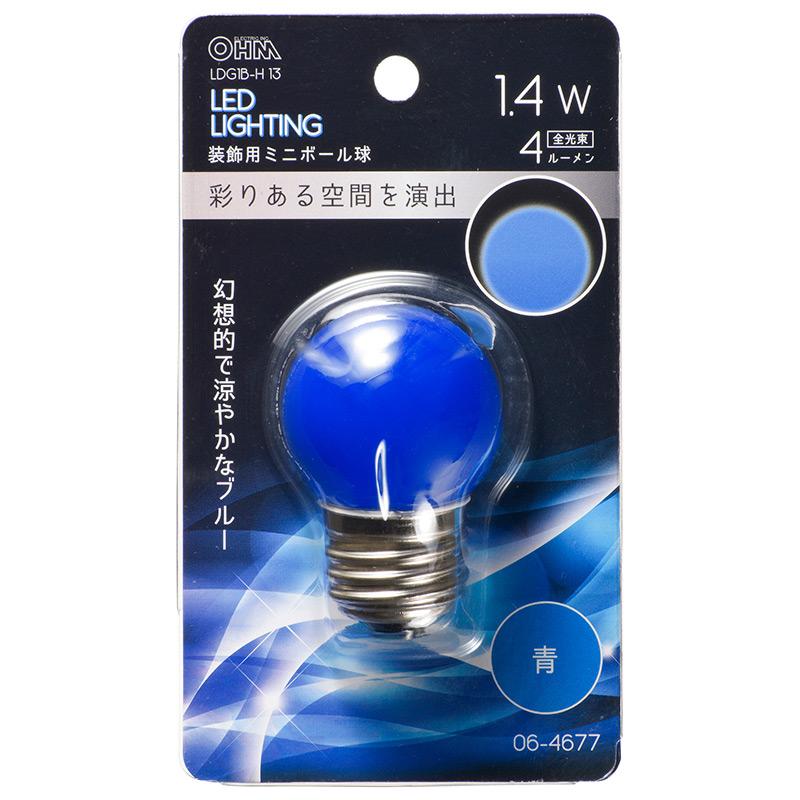 Led電球 ミニボール電球形 E26 1 4w 青 Ldg1b H 13 06 4677 Ohm オーム電機 06 4677 E プライス 通販 Yahoo ショッピング