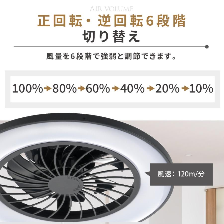 ファン付きLEDシーリングライト 12畳用 調光調色 黒｜LE-YF49T12Y-K 06