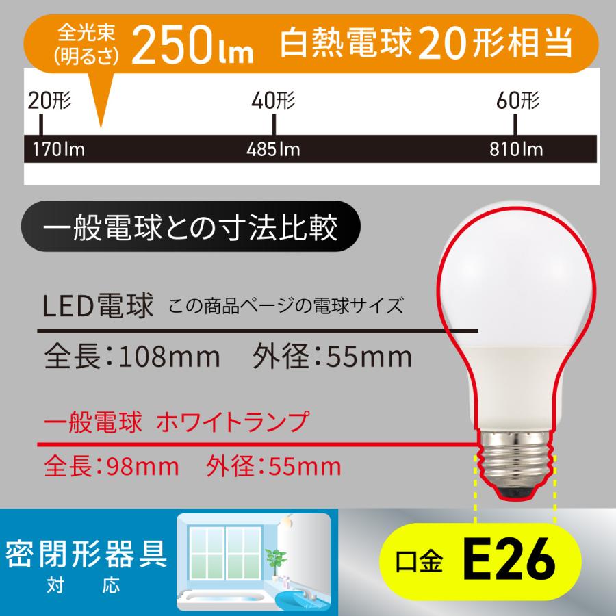 OHM（オーム電機） LED電球 E26 20形相当 電球色｜LDA2L-G AG59 06