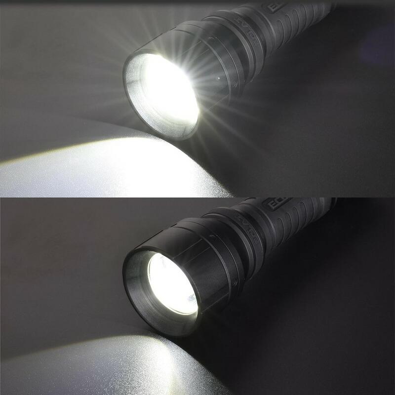 LEDズームライト ラバーグリップ ECLAT USB充電式 900ルーメン｜LHA