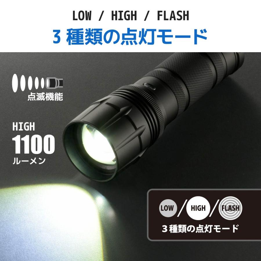 懐中電灯 防水LEDズームライト レッドカイザー 1100ルーメン 懐中電灯 防水LEDズームライト レッドカイザー 1100ルーメン