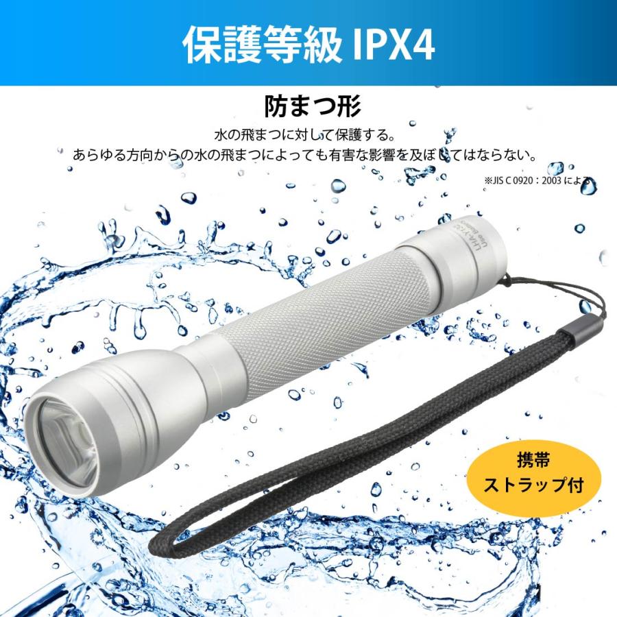 懐中電灯 LED ハンディライト ピュアビーム 220ルーメン アルミボディ
