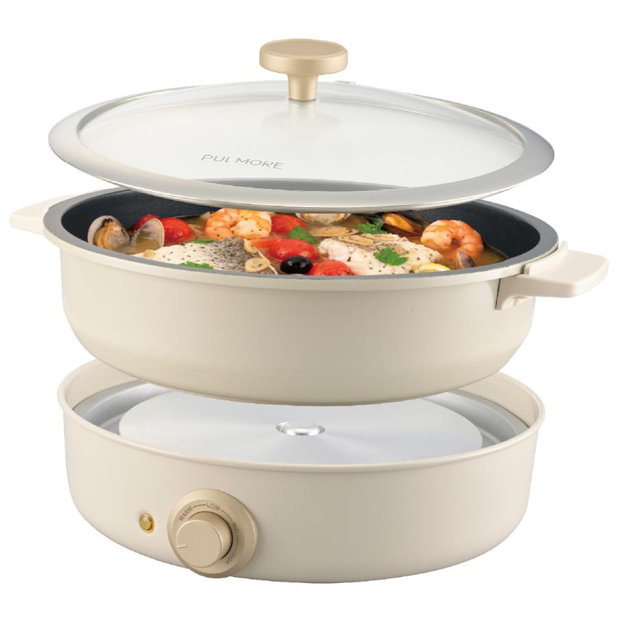 PULMORE 電気グリル鍋｜COK-PYN120A-W 08-1467 オーム電機 : e