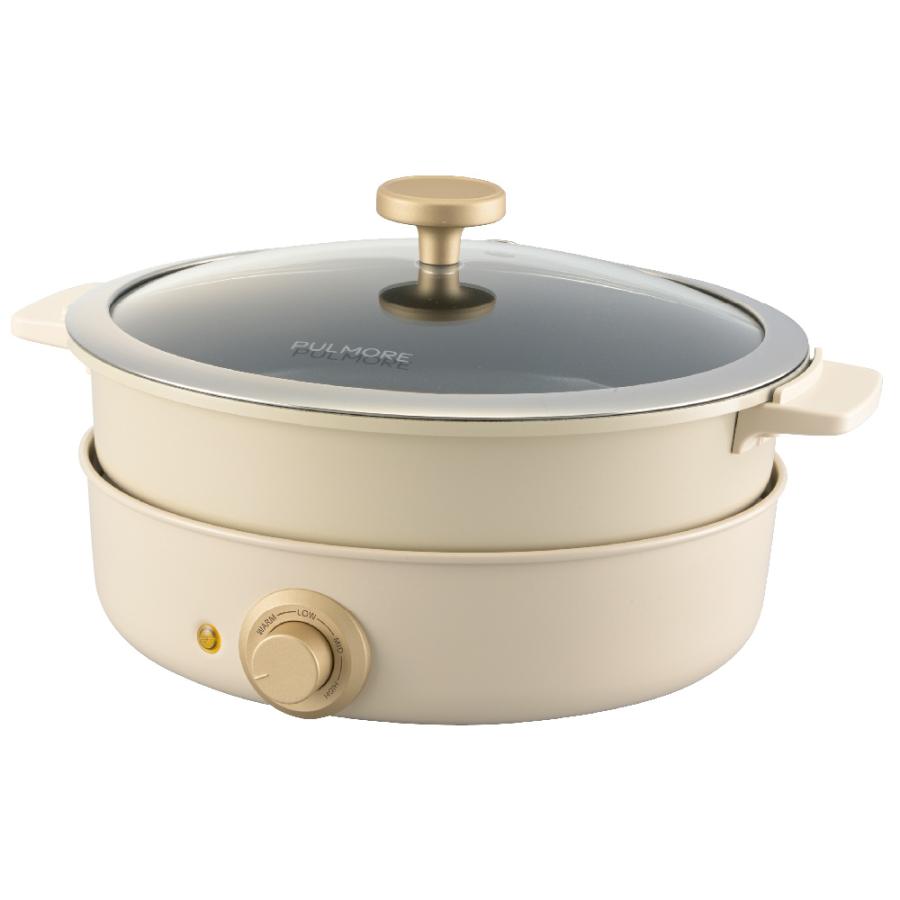 電気グリル鍋 COK-PYN120A-W(1個)[グリル鍋] PULMORE 電気グリル鍋｜COK-PYN120A-W 08-1467 オーム電機 : e