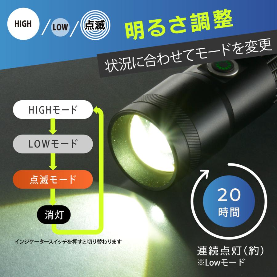 懐中電灯 LEDライト 550ルーメン｜LHA-Z55A5 08-1719 オーム電機 : e