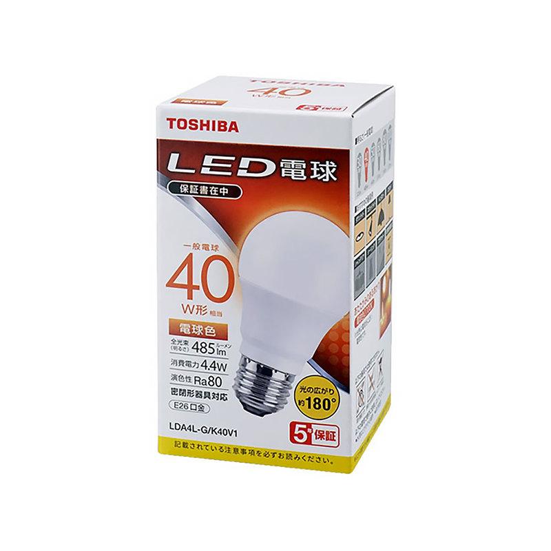 TOSHIBA（東芝） LED電球 E26 40W形相当 電球色｜LDA4L-G/K40V1R 16