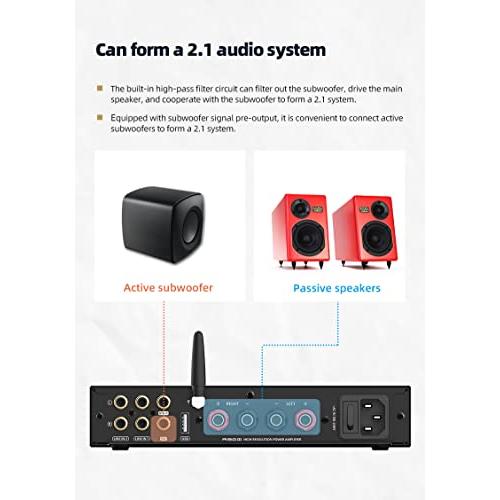 S.M.S.L A300 パワーアンプ BTLモード Bluetooth5.0 AMP RCA USB デジタルアンプ ハイレゾオーディオ リモコン付き パワーアンプ パワーアンプ 8Ω