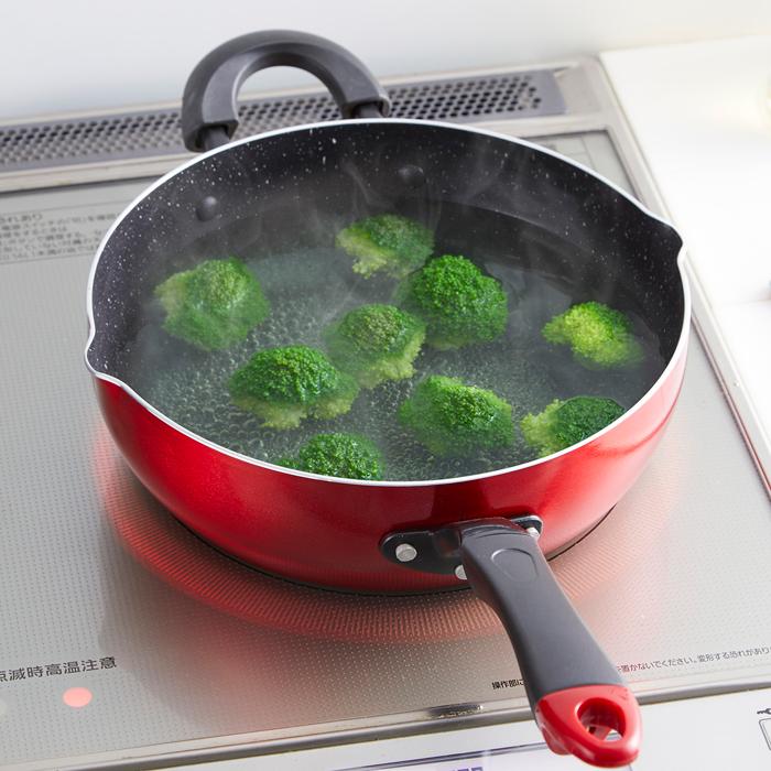 竹原製缶 今だけ【特価】フライパン 深型 22cm IH対応 ガラス蓋付 補助