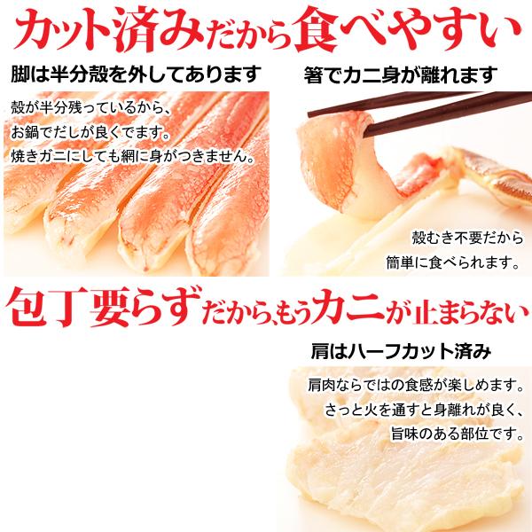 ずわいがに1.3kg（解凍後1.1kg）3~4人前　 送料無料 カット済み むき身セット 蟹刺身 かにしゃぶ ポーション 御祝 御歳暮 年末年始 御年賀 お正月 ギフトにも｜e-rdc｜07