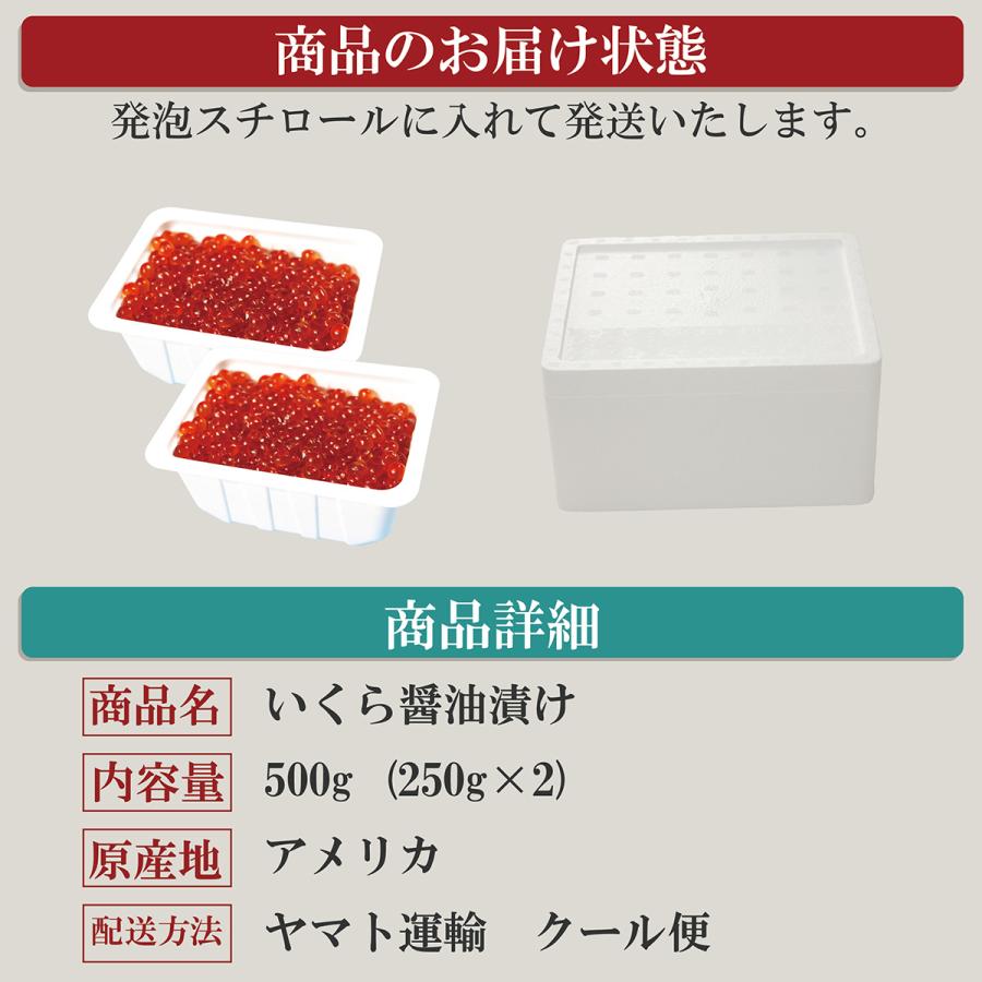 いくら醤油漬け250g×2 お寿司屋さんこだわりの味付け イクラ いくら 大粒の画像