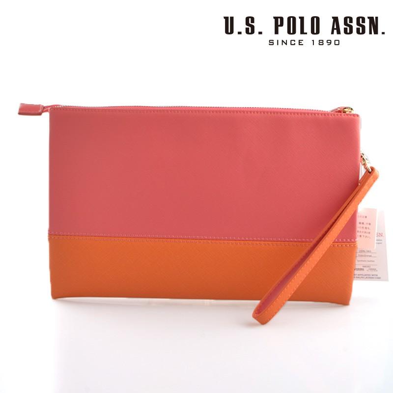 US POLO ASSN 686582 USPA-1903 pink orange サフィアノ クラッチバッグ｜e-rin｜02