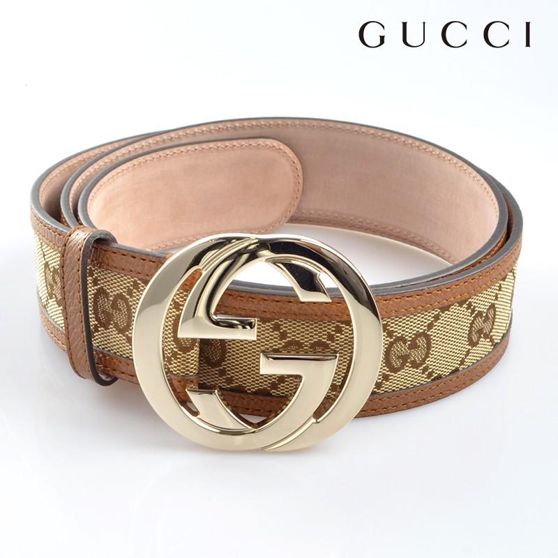 GUCCI キャンバスGGレザーベルト 114876 KH1BG 9783 ベージュ 90cm 114876kh1bg｜e-rinrin