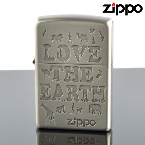 Zippo ジッポライター 2le-nb LOVE the EARTH アンティークニッケル エッチング オイルライター