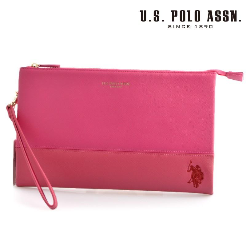 US POLO ASSN 500093 USPA-1903 pink dark サフィアノ クラッチバッグ 